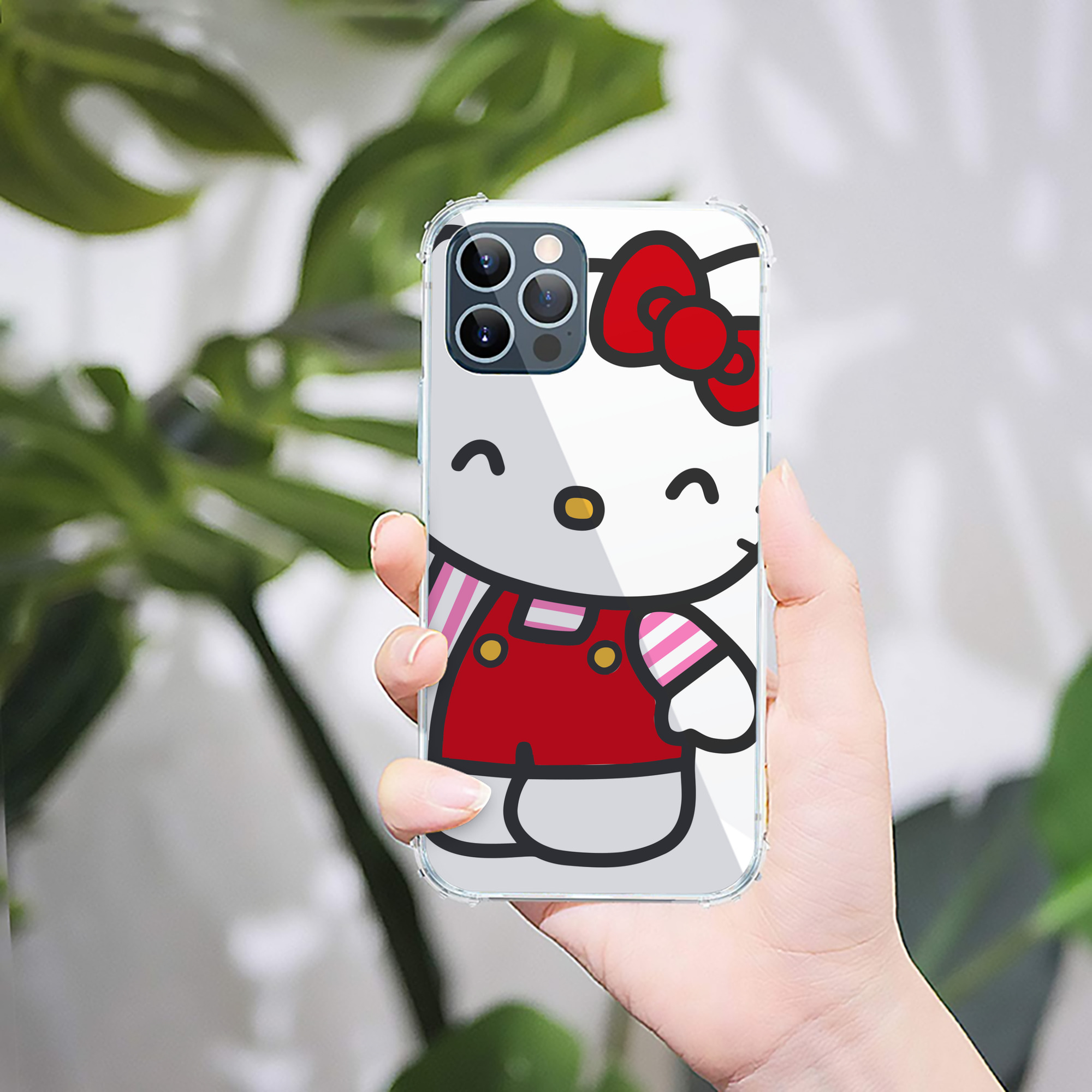 （画像用） Hello Kitty ハローキティ 【iPhone 12シリーズ対応】透明スマホケース（クリアソフトケース）